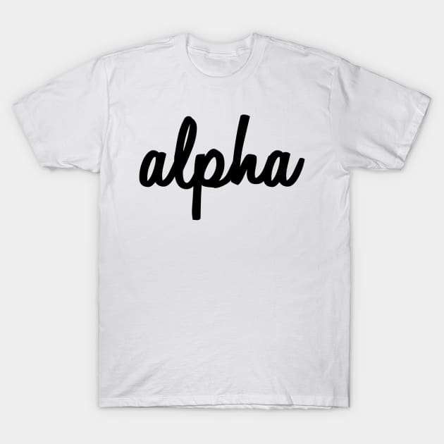 Alpha Script T-Shirt by lolosenese